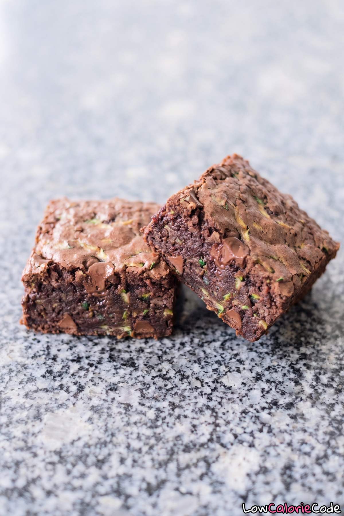 Healthy zucchini brownies on a plate