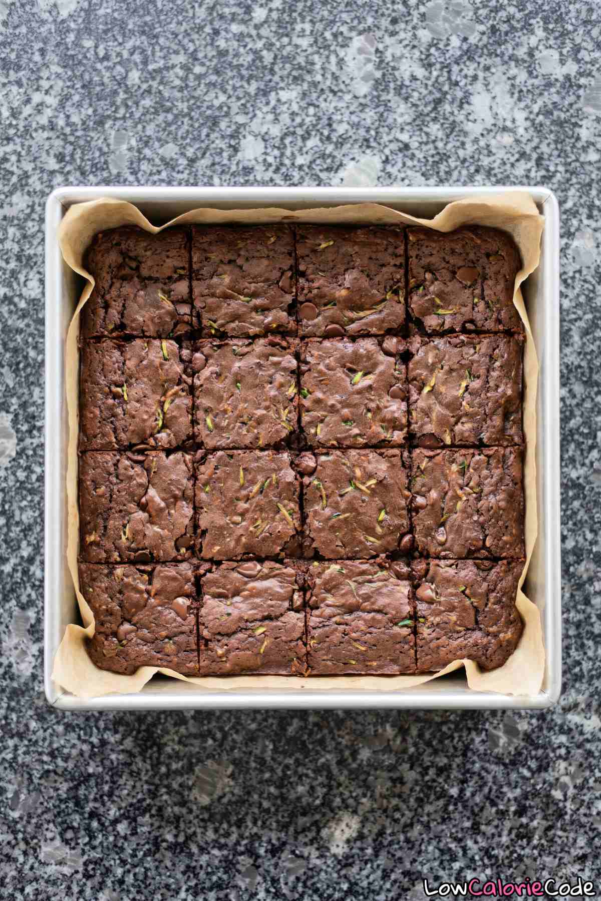 Close up of chocolate zucchini brownies